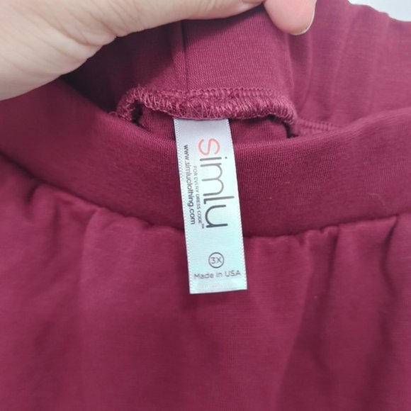 Burgundy 3x skirt plus size cotton A line heavy knit - Picture 2 of 4